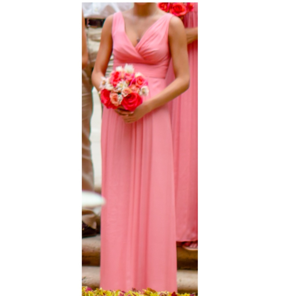 Amsale Bridesmaid Dress; Coral